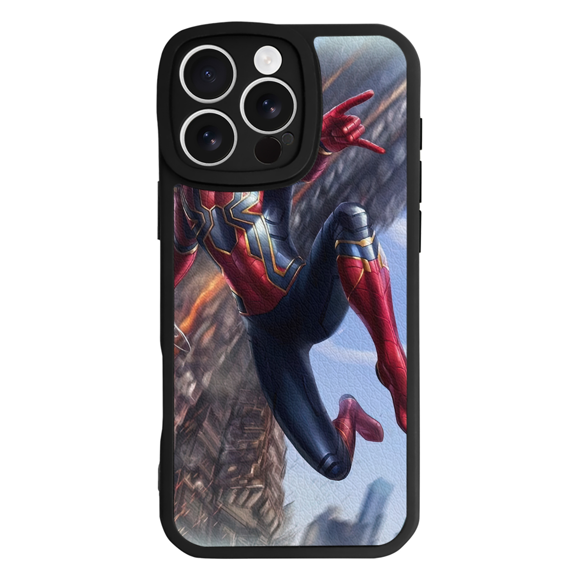 （画像用） Spider Man スパイダーマン 【iPhone 16シリーズ対応】シリコンスマホケース（レザー調） 材質：シリコン